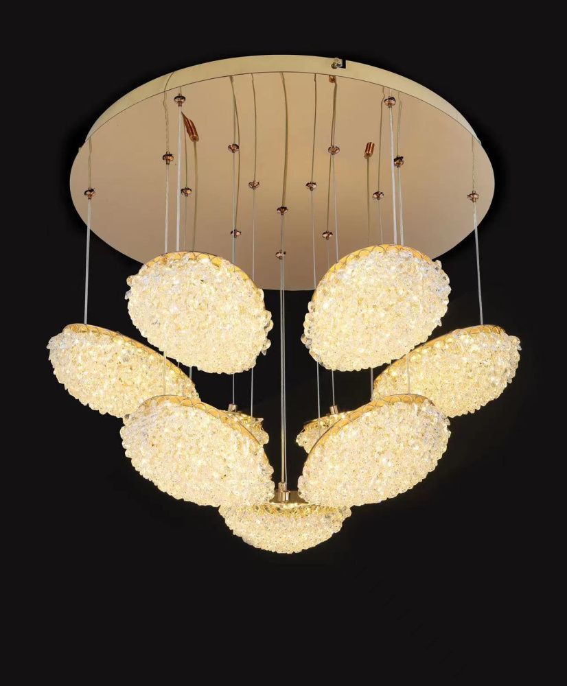 Люстра NE154-9, D550 / H190 LED, 270W, 3000/4000/6000K, Alva Donna, Золото