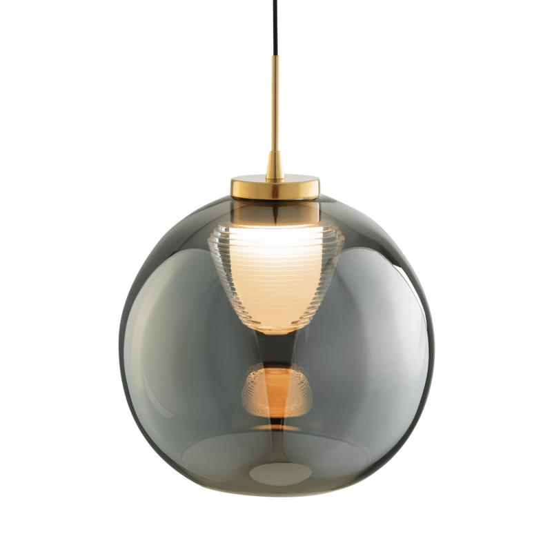 Светильник 20 см, 5W, 3000K, Freya Fume FR5399PL-L4BS2, латунь