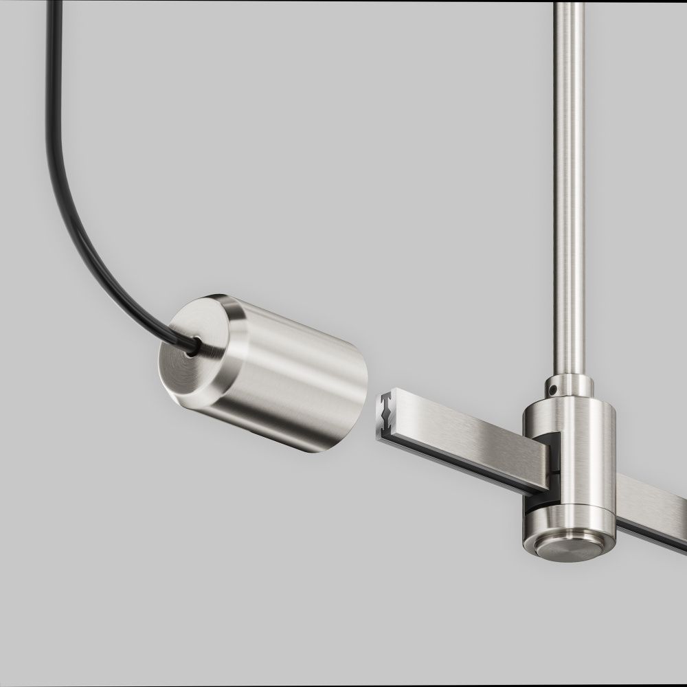 Комплектующие для трековой системы  TRA154C-SB1-PT 4,5*3,5*- см, *Maytoni technical Accessories for tracks Flarity TRA154C-SB1-PT, Платина