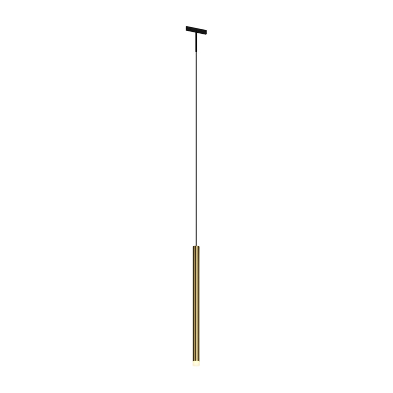 Трековый подвесной светильник 1,8*31 см, LED 3W 2700K Maytoni Technical Accessories for tracks Levity Skim TR191-1-3W2.7K-M-BBS черный и Латунь