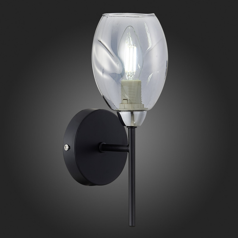 Бра 13 см,  EVOLUCE GLOA SLE155511-01 Черный, Хром