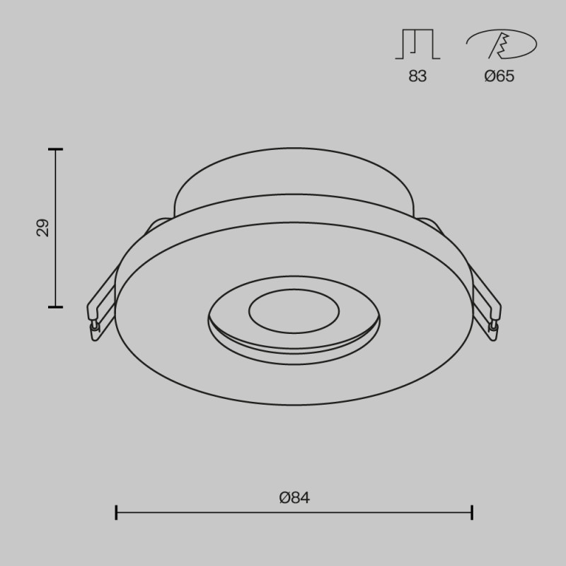 Светильник 8/6.5 см, GU10, IP65 Technical DL083-01-GU10-RD-B, черный