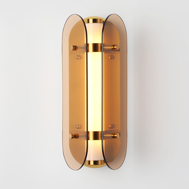 Бра LURE Янтарный 12*12*33 см, 1*LED*20W, ImperiumLoft LURE01, Латунь