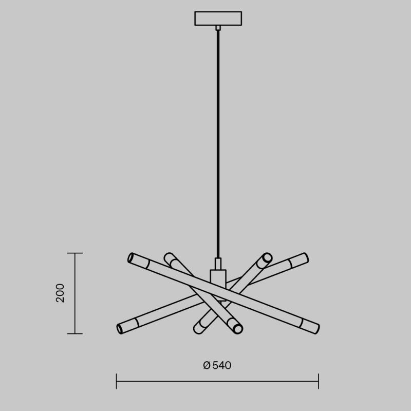 Светильник 58 см, 20W, 3000K, Freya Wands FR6130PL-L24B, латунь