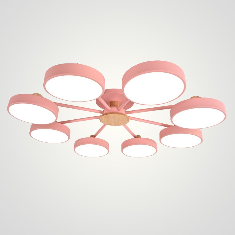 Потолочная люстра MOVE 8 Pink 98*98*18 см, 8*LED*12W, 3000, 4000, 5000K, ImperiumLoft MOVE_01, Розовый