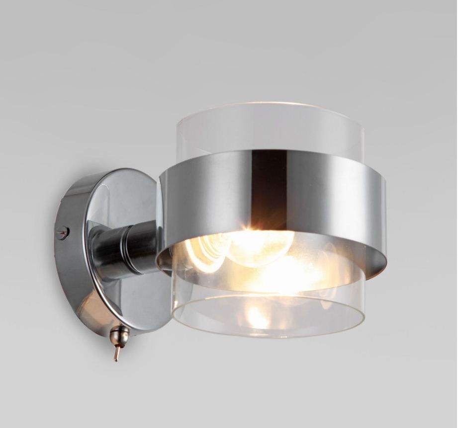 Настенный светильник в стиле лофт 22 см Eurosvet Arcada 70127/1 хром