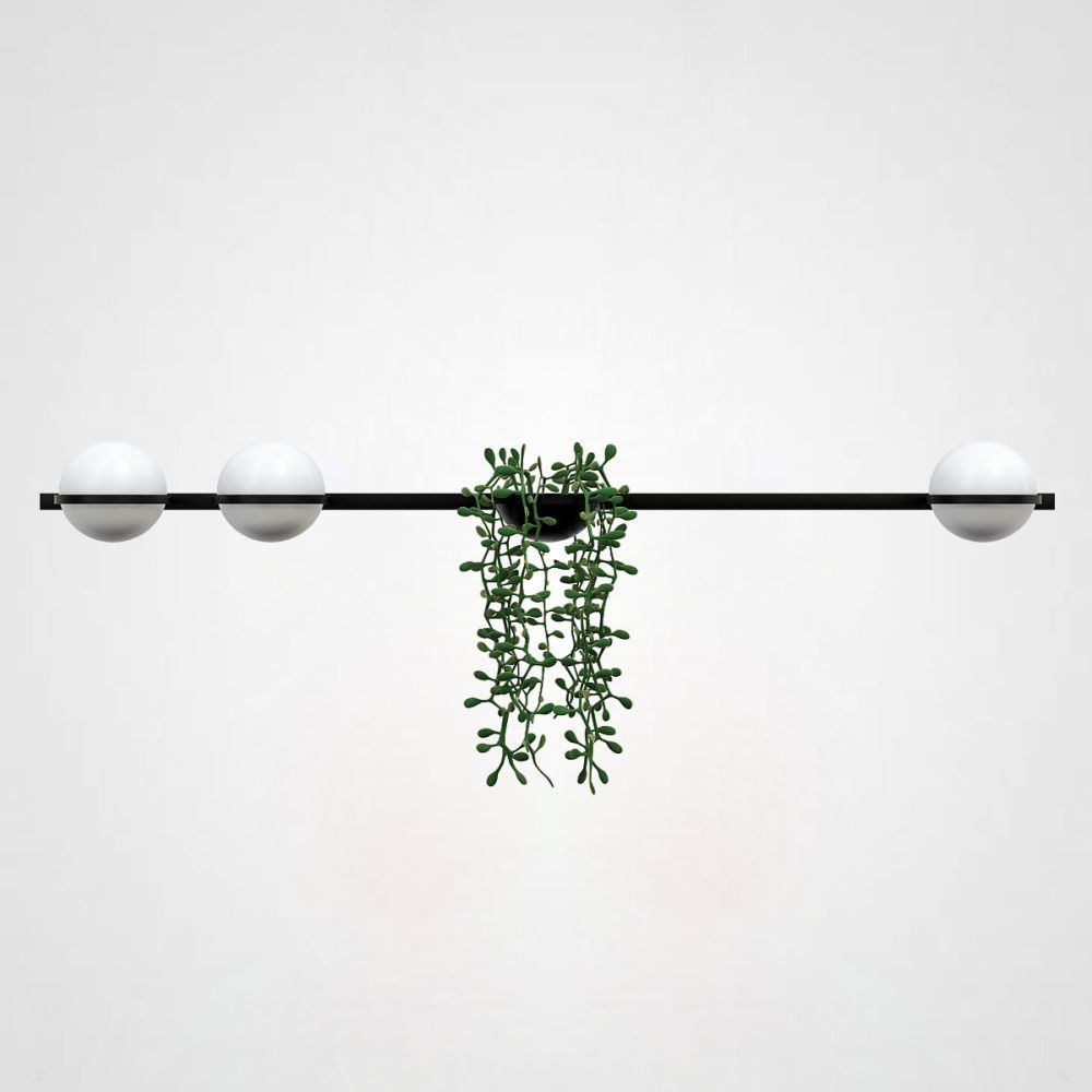 Бра PALMA Wall lamp 3 шара + 1 вазон горизонтальная 195*25*22 см, 6*LED*4.6W, 4000K, ImperiumLoft 22.93726, Серый