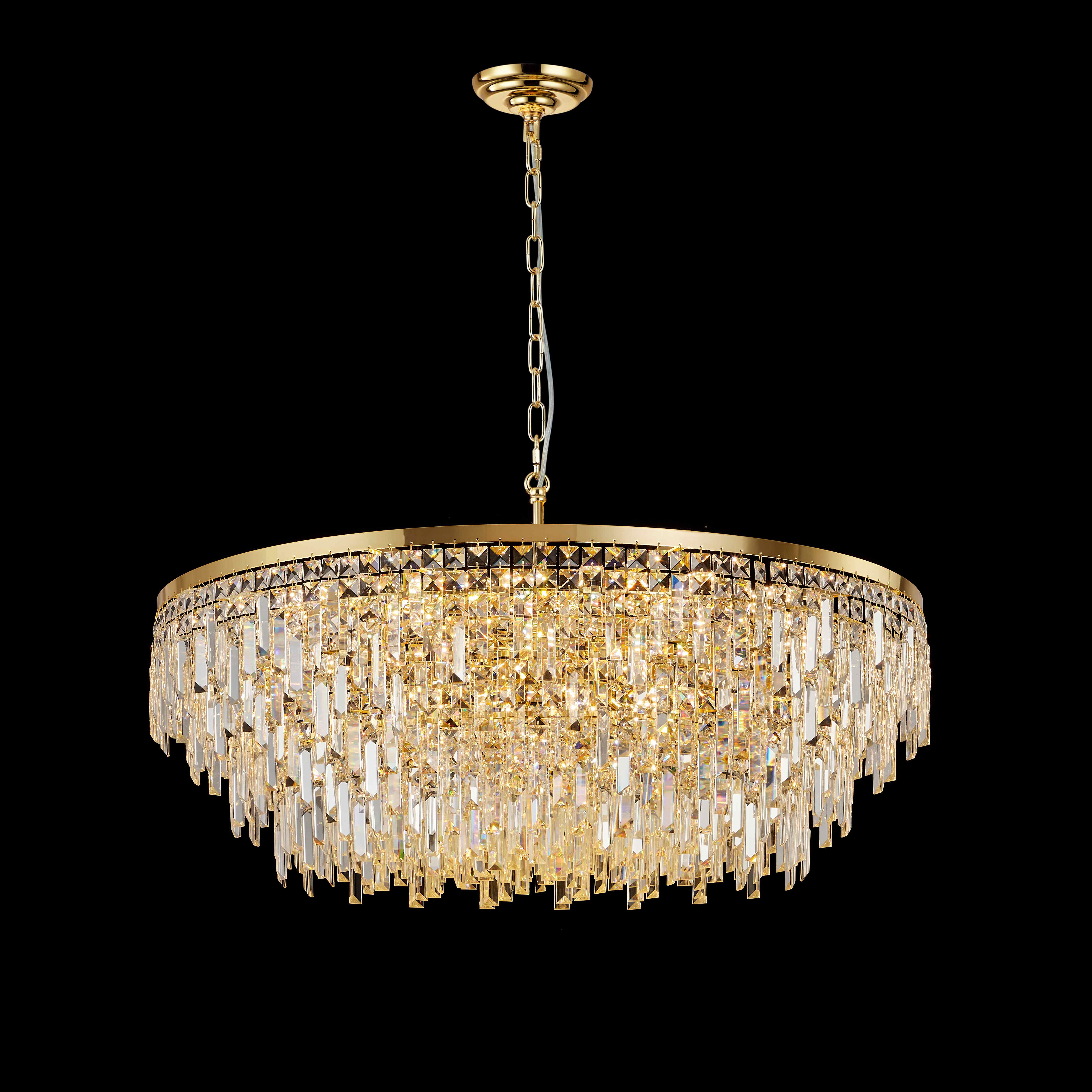 Люстра  1000*350, 24*E14, 40W NewRgy Cristallo F7-ф1000*H350 H GOLD, H GOLD