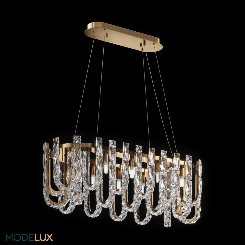 Подвесная люстра 32*80*70/140 см, 12xG9 MODELUX ML.6621.12 BS латунь