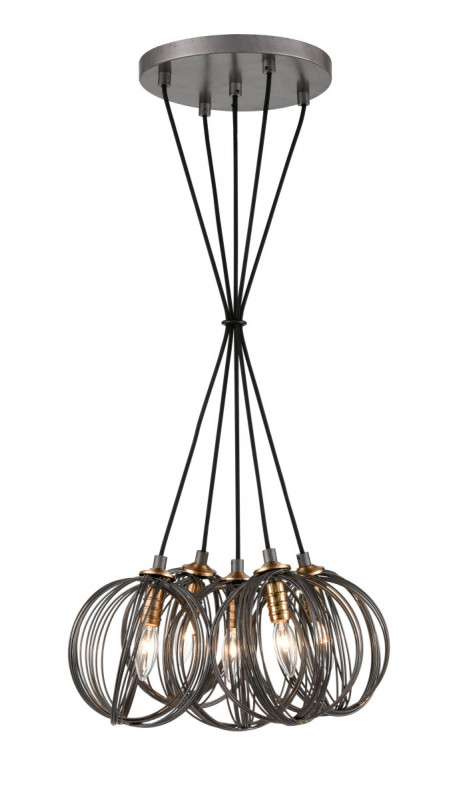 Подвесной светильник  37*259 см, 5*E14 античное серебро Vele Luce Incredibile VL6212P05