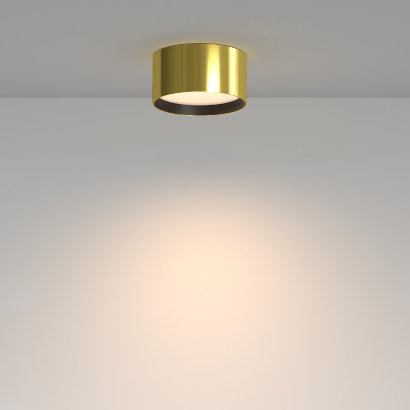 Накладной светильник 12*6,4 см, LED, 12W, 3000К, Maytoni Technical Glare C091CL-12W3K-BS латунный