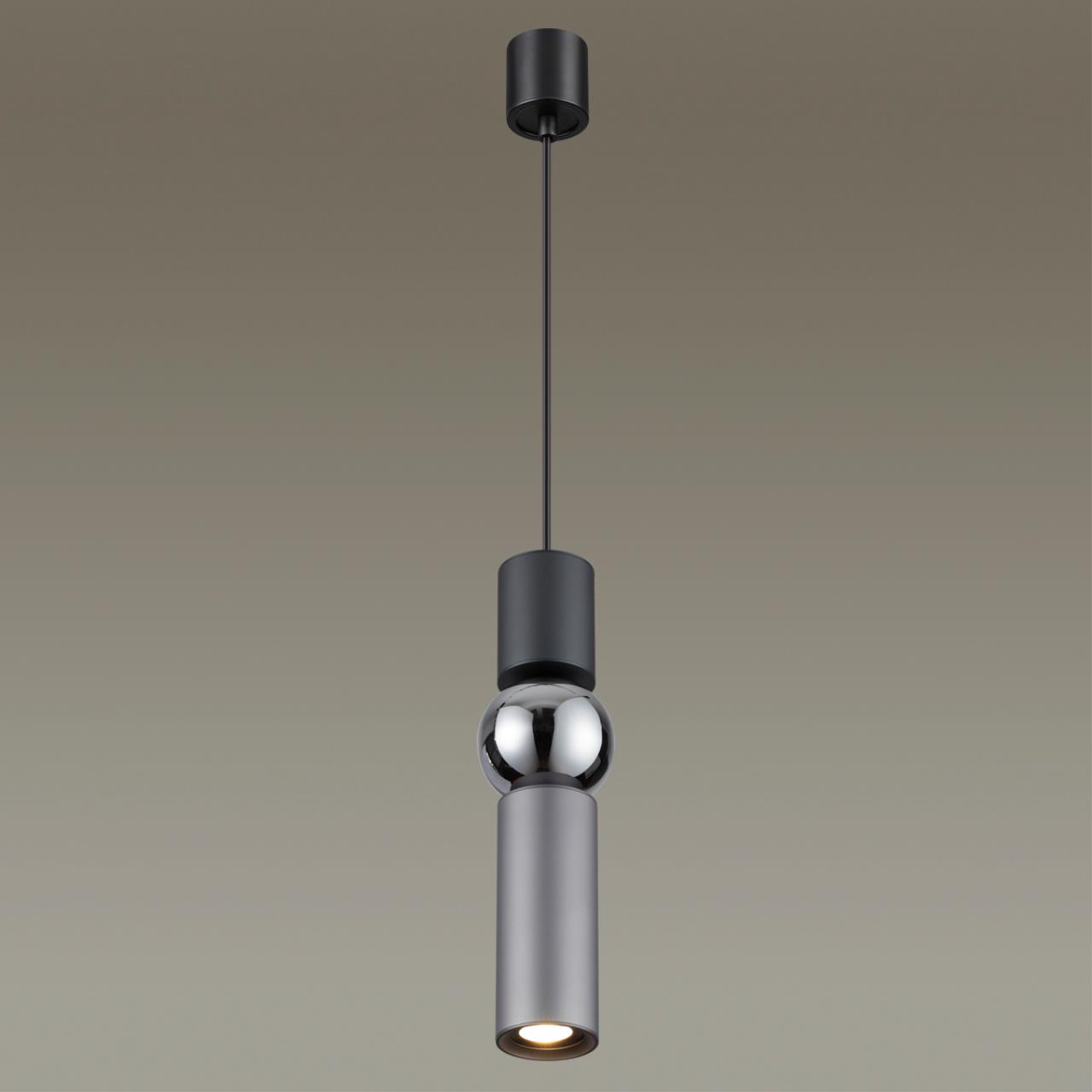 Подвесной светодиодный светильник Odeon Light Sakra 4070/5L серый, диаметр 9 см