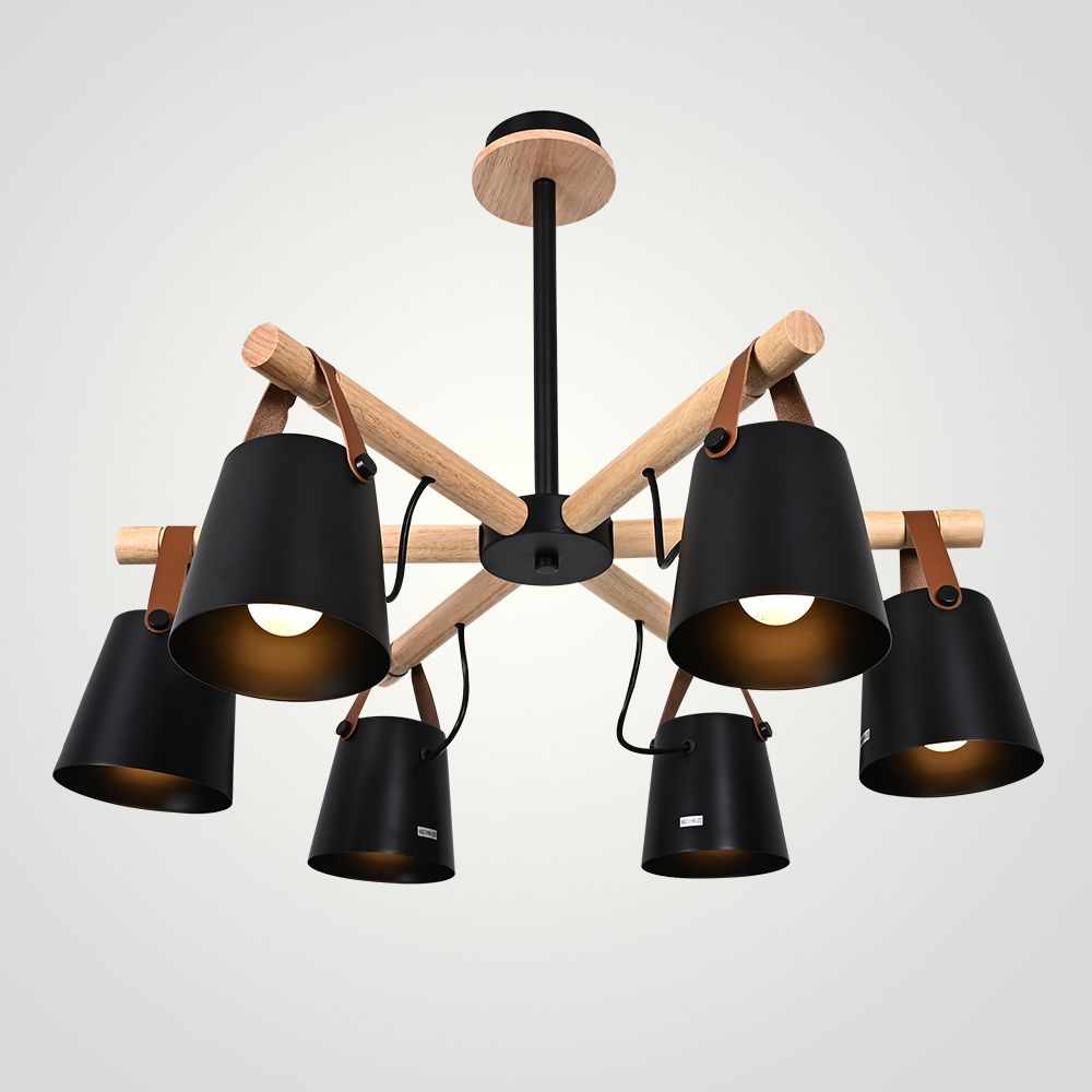Люстра на штанге NATURA C6 black 65*65*100 см, 6*E27*60W, ImperiumLoft NATURA-C01, Чёрный