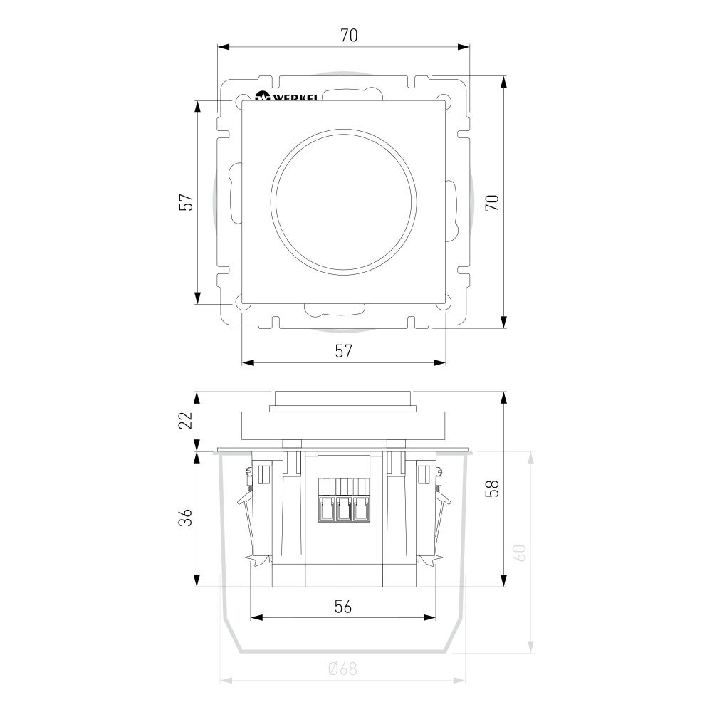 W1242004 Диммер, дымчатый Werkel, 4690389211959