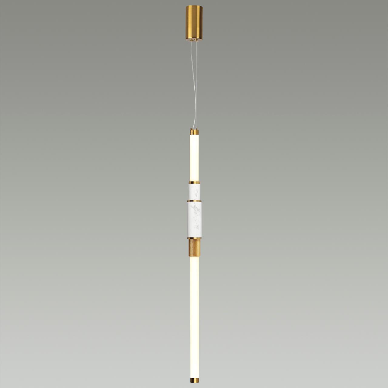 Подвесной светодиодный светильник 86*6*200 см, LED 14W 3000K Odeon Light Marmi 4359/14L античная бронза