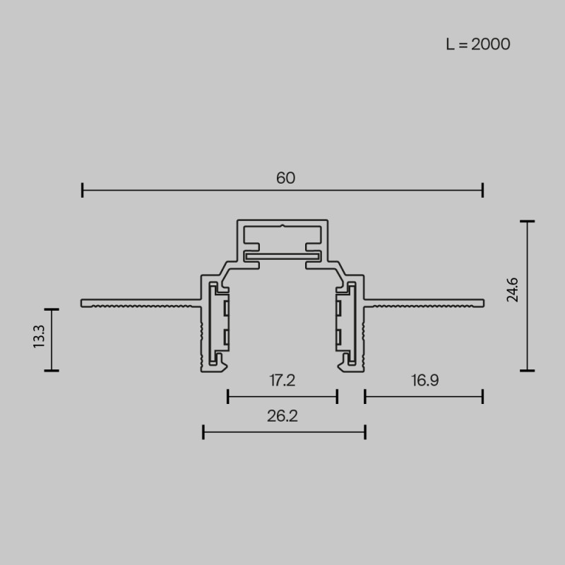Шинопровод НИЗКОПРОФИЛЬНЫЙ 200 см магнитный встраиваемый Maytoni Exility TRXM034-422W, белый