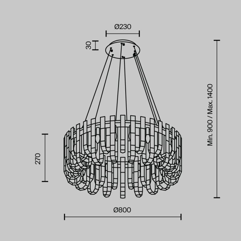 Подвесная люстра 80 см MODELUX ML.6621.19 CR хром
