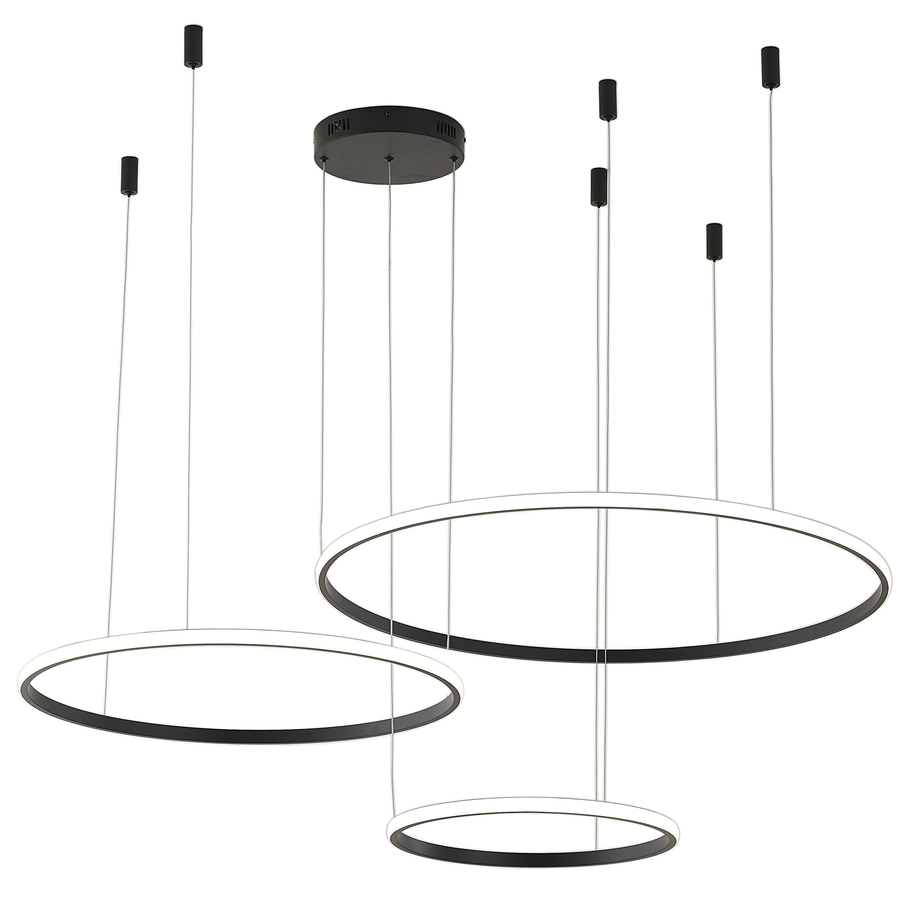Светильник подвесной 20/40/60 см, LED 75W 4000K антрацит Zortes Ringolight ZRS.33321.75F