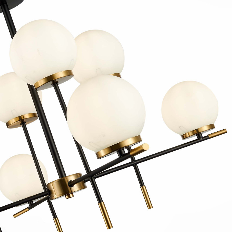 Люстра потолочная 86 см, ST LUCE LIMANO SL1203.412.08 Черный, Латунь