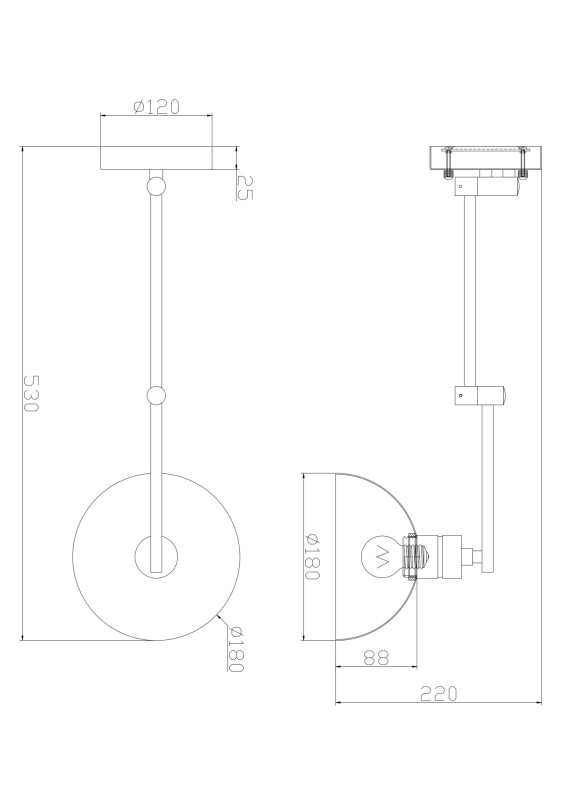 Бра 53 см, Freya FR5290WL-01B, черный