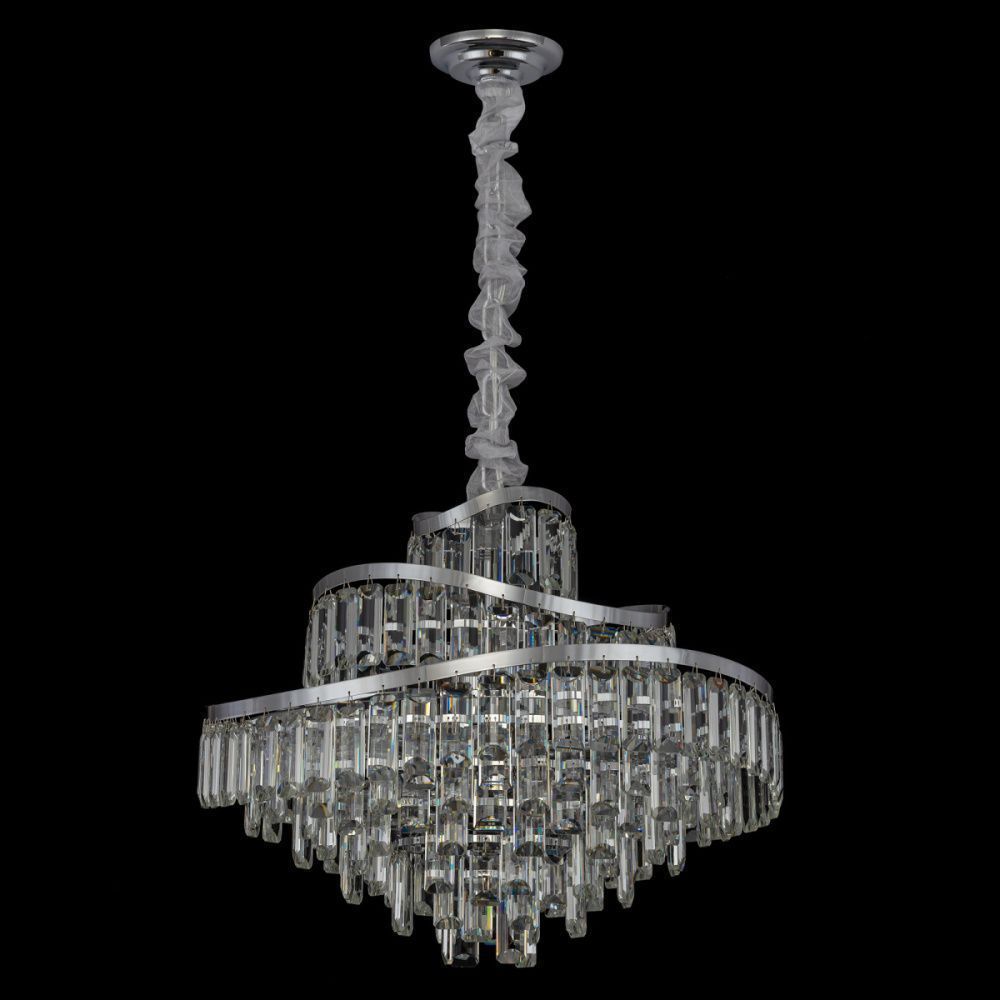 Люстра хрустальная подвесная Citilux NAIAD CL315161, диаметр 55 см, Хром