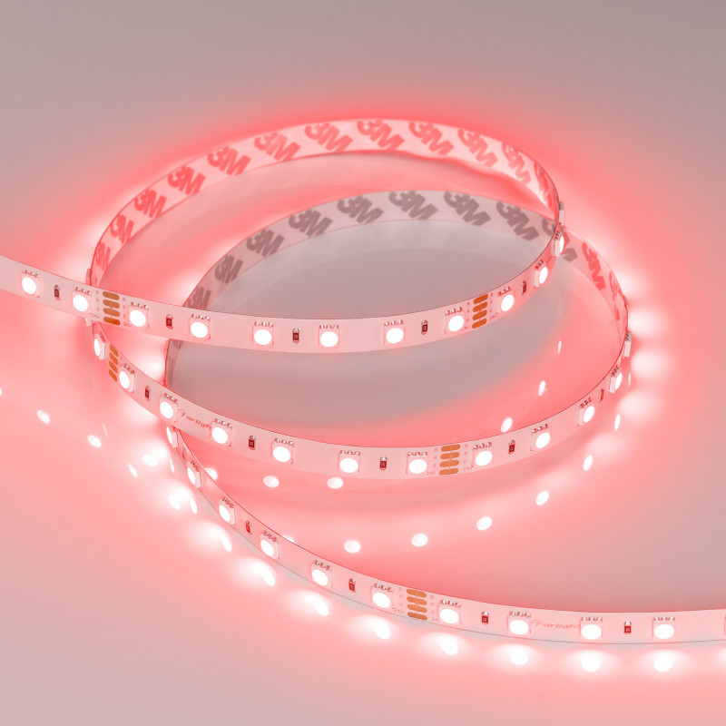 Лента RT-B60-10mm 24V RGB (14.4 W/m, IP20, 5060, 50m) (Arlight, Открытый) 024586(2). Цена указана за 50 метров. Продается кратно 50 метрам.