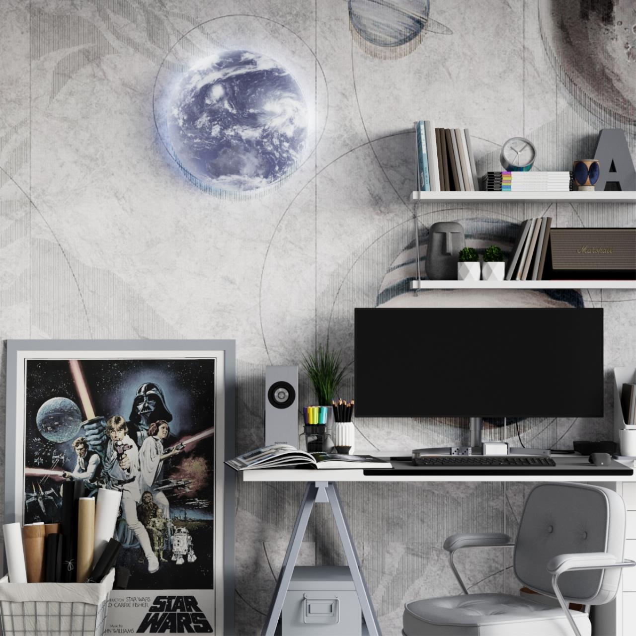 Cветильник 33*7 см, LED 30W, 4000 К, IP43, белый/синий, пластик Sonex Space, 3085/CL