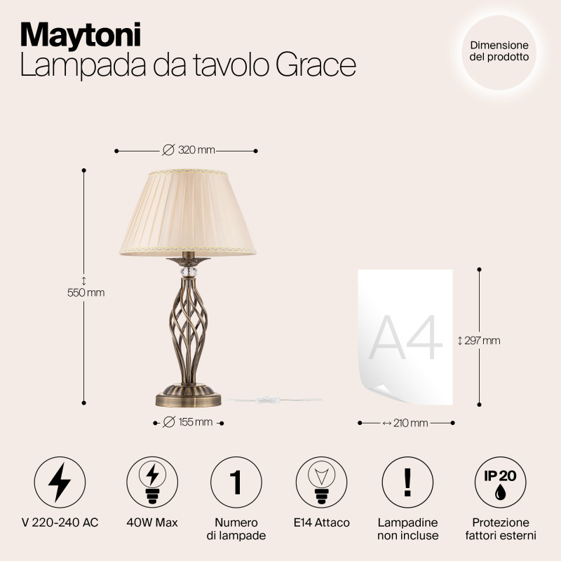 Настольная лампа Maytoni RC247-TL-01-R Бронза