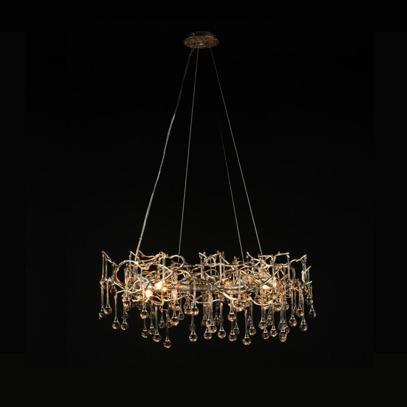 Люстра *80 см, 8*G9*W, Loft It 10068/800 SG Bijout, Золото с серебром
