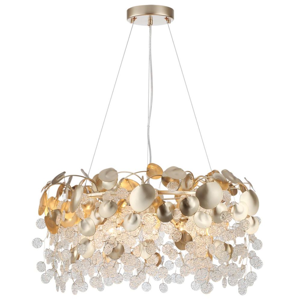 Люстра *60*63,5-133,5 см, 8*E14*40W, Odeon Light COINS 5104/8, золотистый/стекло