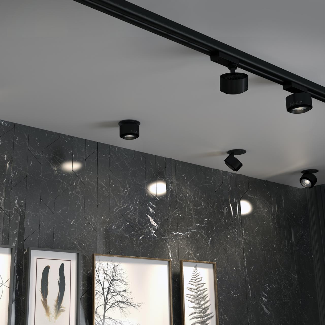 Светодиодный светильник 8 см, 18W, 4000K, Novotech Spot Eddy 358944, черный