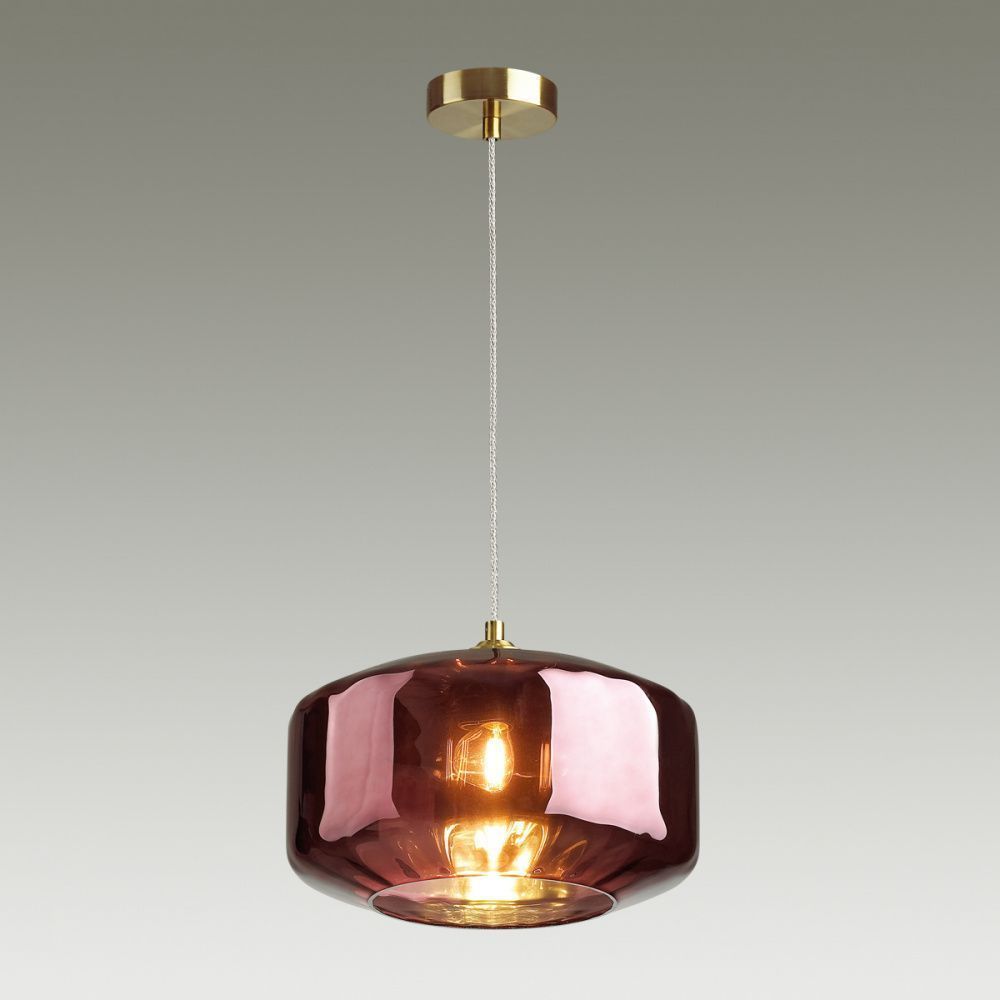 Подвес Odeon Light BINGA 4782/1 диаметр 30 см, Бордовый прозрачный
