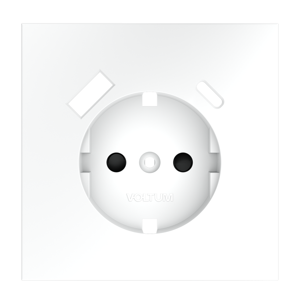 Накладка для розетки с заземлением и защитными шторками, с USB A+C, белый матовый Voltum S70 VLS001002, Пластик Soft touch