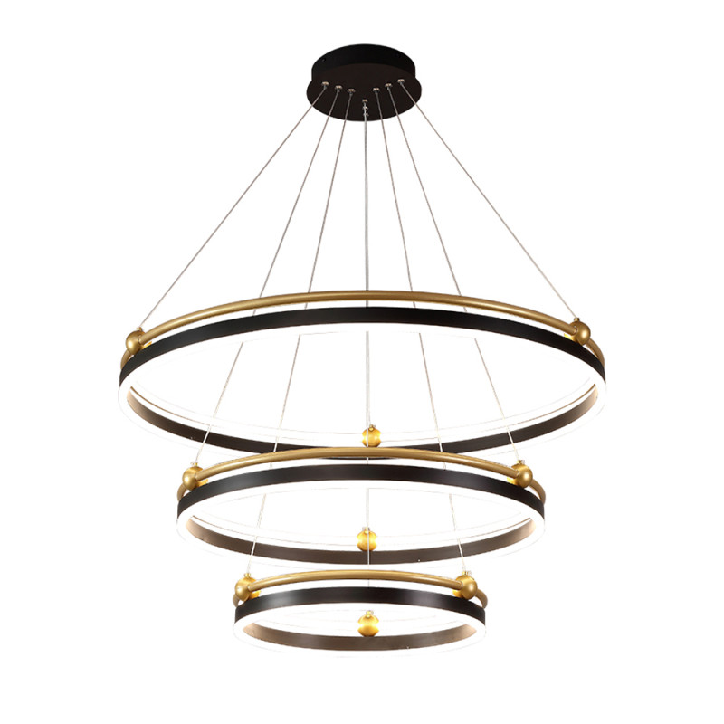 Светильник 80 см, 158W, 3000-6300K, Crystal Lux FERNANDO SP158W LED BLACK/GOLD, черный-золото