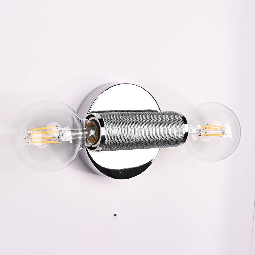 Бра RH Utilitaire Inline Sconce Silver 28,5*8*10 см, 2*E27*60W, ImperiumLoft 44.559, Никель