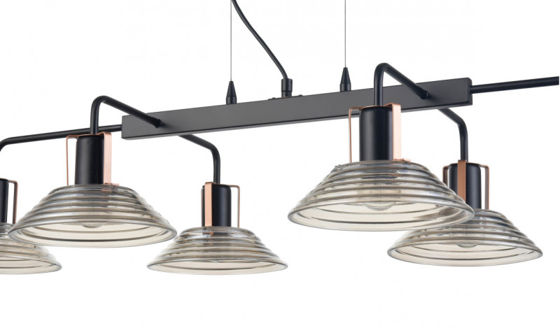 Подвесной светильник 50*105*100 см, 6*E27 черный, медь Vele Luce Intrigo VL5822P06