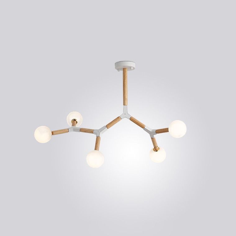 Люстра на штанге FORMULA 5 lamps 88*53*53 см, 5*G9*40W, ImperiumLoft FORMULA01, Белый, Дерево