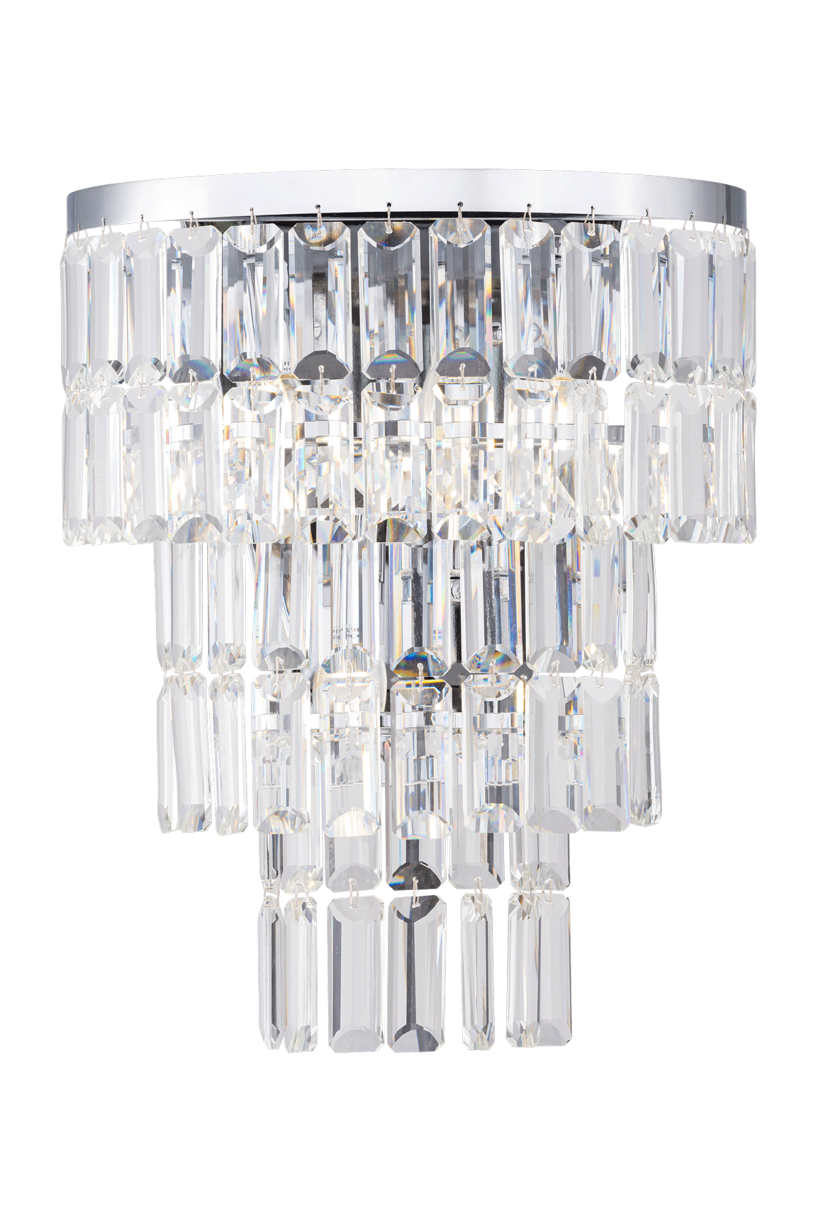 Бра 350*200*340, 4*E14, 40W NewRgy Cristallo W2752R/4A CHROME+CLEAR, Хром+Прозрачный