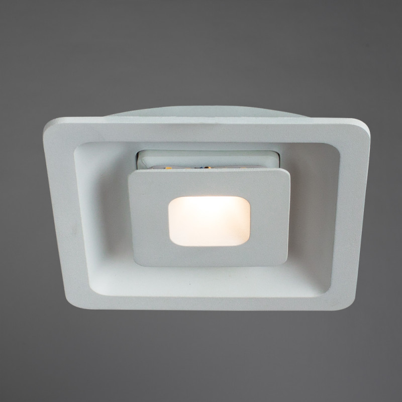 Встраиваемый светильник 12 см, 3W, 3000К, белый, теплый свет, Arte Lamp Canopo A7243PL-2WH, светодиодный