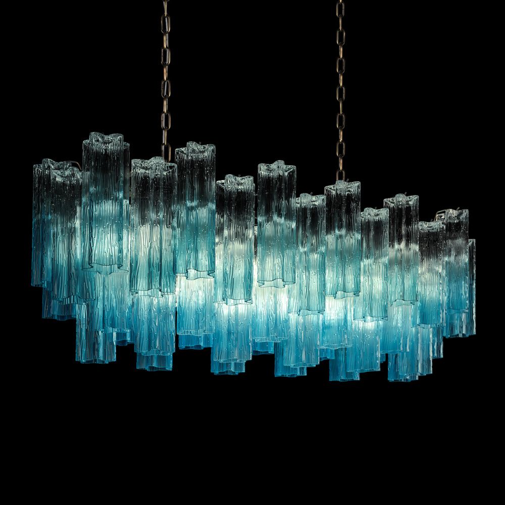 Подвесная люстра 104 см, Loft IT Murano 10580/1000R Clear blue, бронза