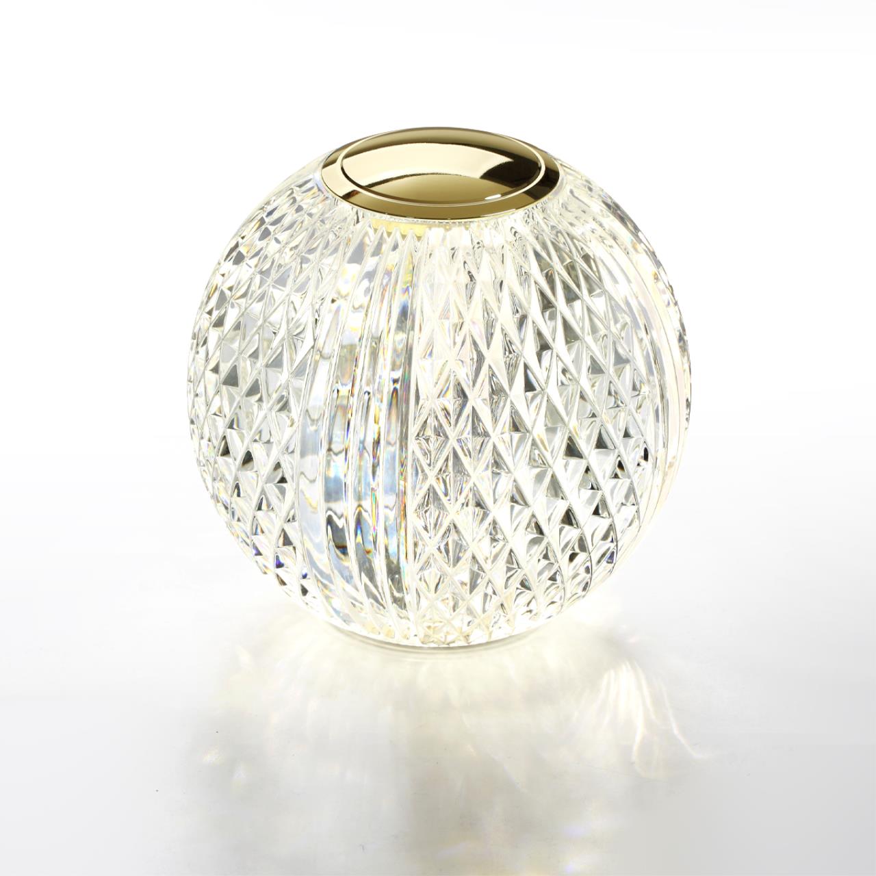 Настольный светильник 11*11*12 см, 1 LED*2W, 4000 К, Odeon Light Crystal, золотой 5008/2TL