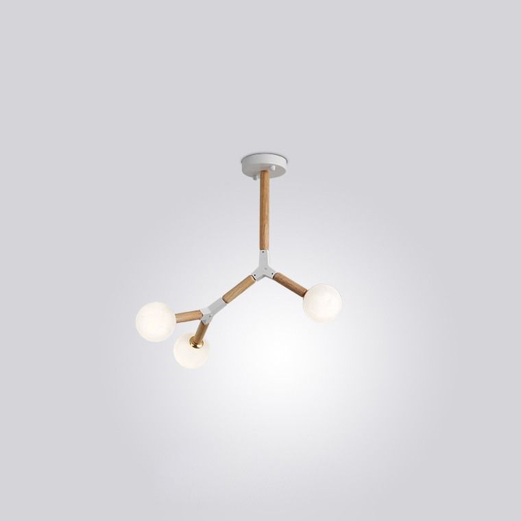 Люстра на штанге FORMULA 3 lamps 58*41*53 см, 3*G9*40W, ImperiumLoft FORMULA01, Белый, Дерево