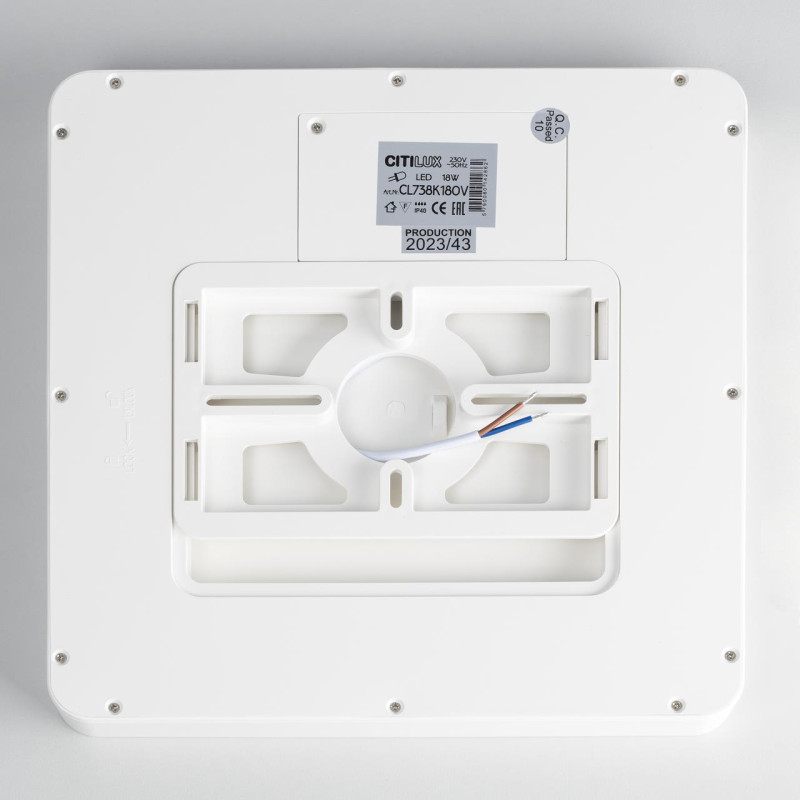 Светильник накладной 23*23*2,4 см,  LED 18W*Мульти Citilux CL738K180V Бейсик Белый