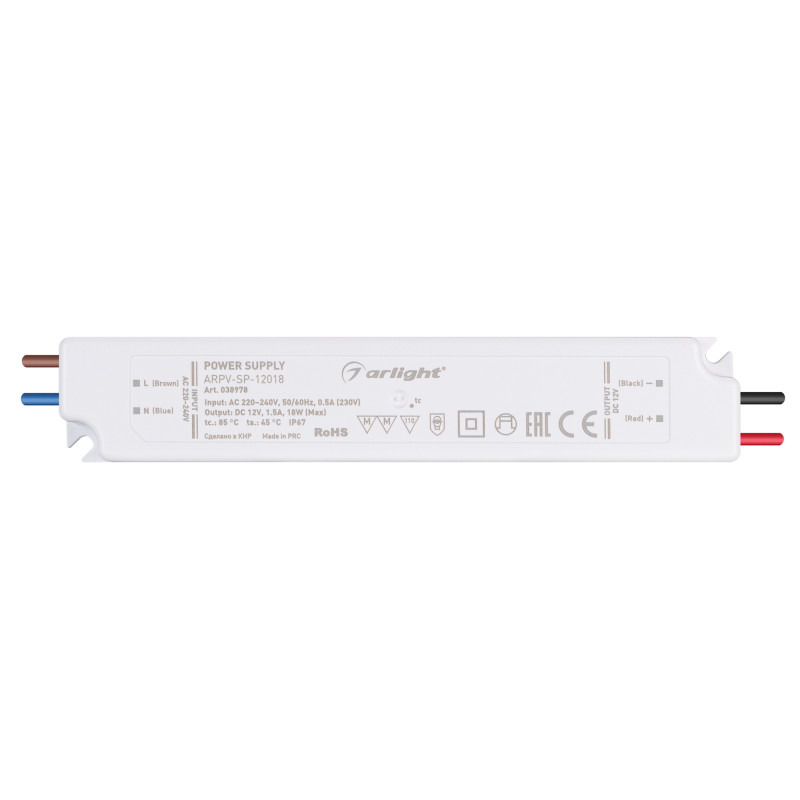 Блок питания для светодиодной ленты Arlight 038978 13*240,5*2,11 см.