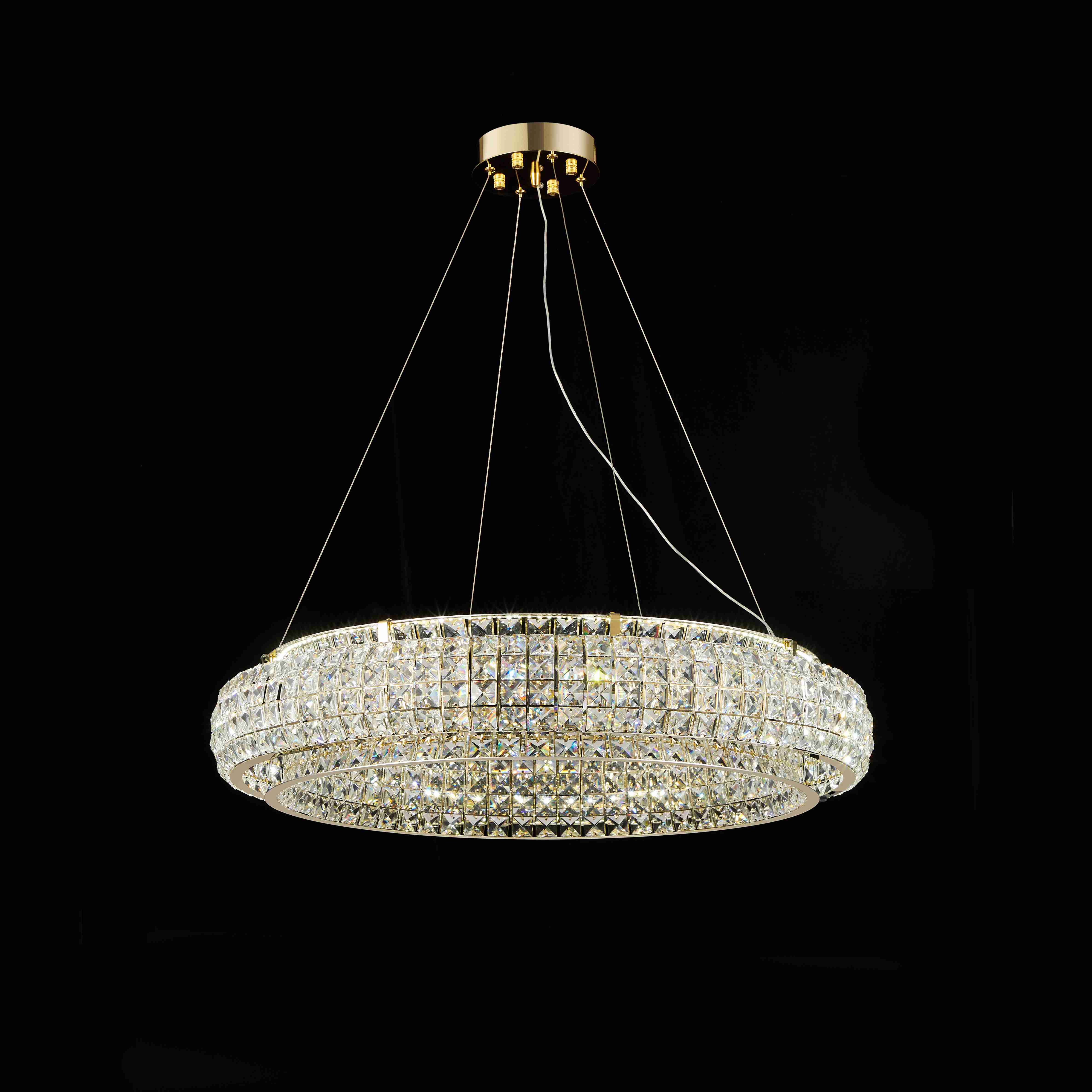 Люстра 800*160, LED, 158W 3000-6000K NewRgy Cristallo E70-ф800*H160 H GOLD, H GOLD