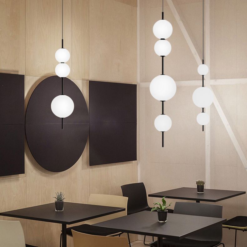 Подвесной светильник White beads Pendant 25*25*85 см, 3*LED*7W, 3000K, ImperiumLoft 40.2133-0, Чёрный
