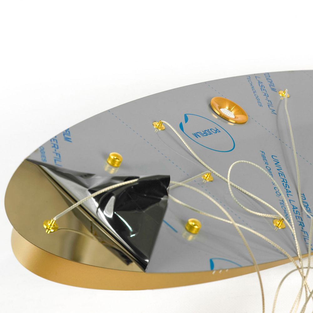 Линейно-подвесной светильник *113*55-150 см, 4*led*19W, 4000K, Lussole Knox LSP-7411, блестящее золото