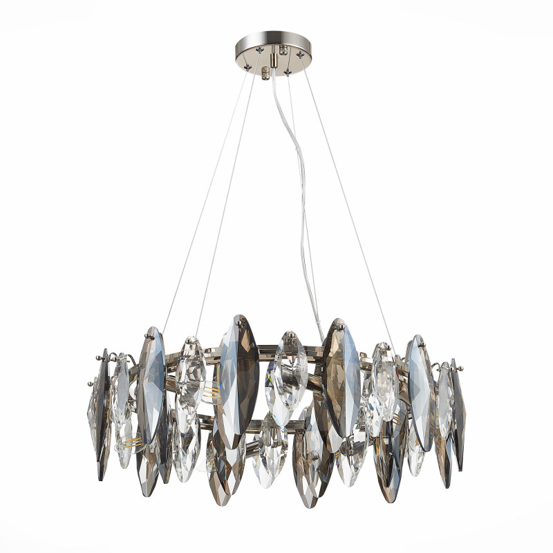 Люстра подвесная 60 см, 320W, ST LUCE ANCONA SL1227.103.08 Никель
