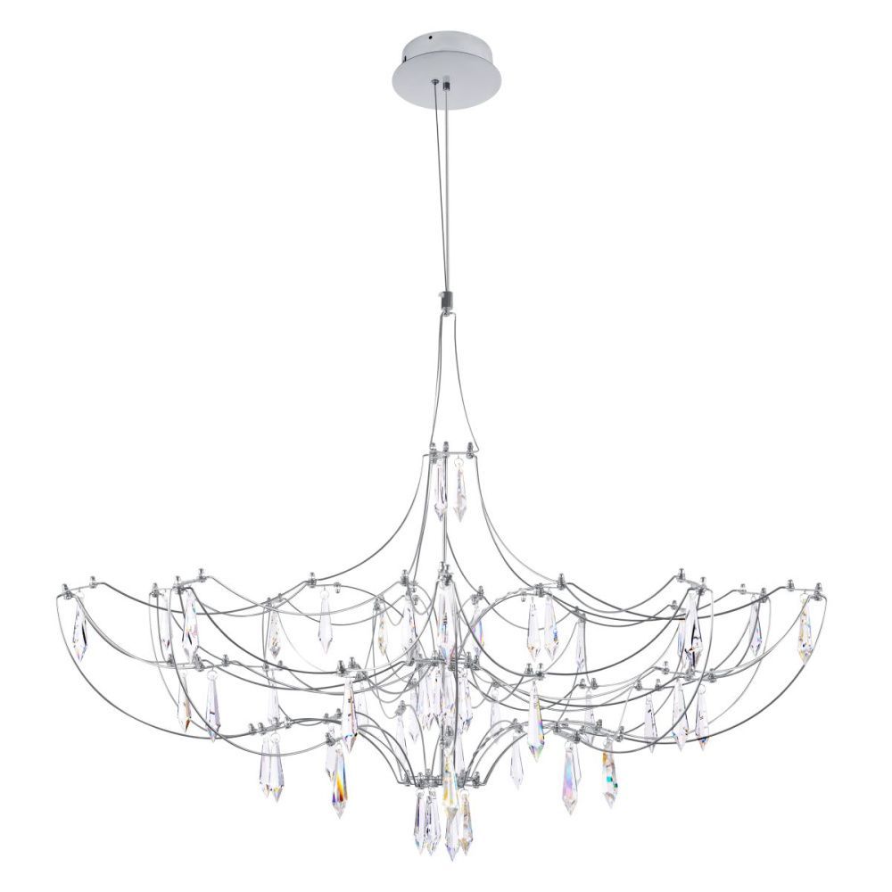Подвесная люстра 90 см,  28W, 3000K, Loft IT Mira 10589/900 Silver Asfour, серебро