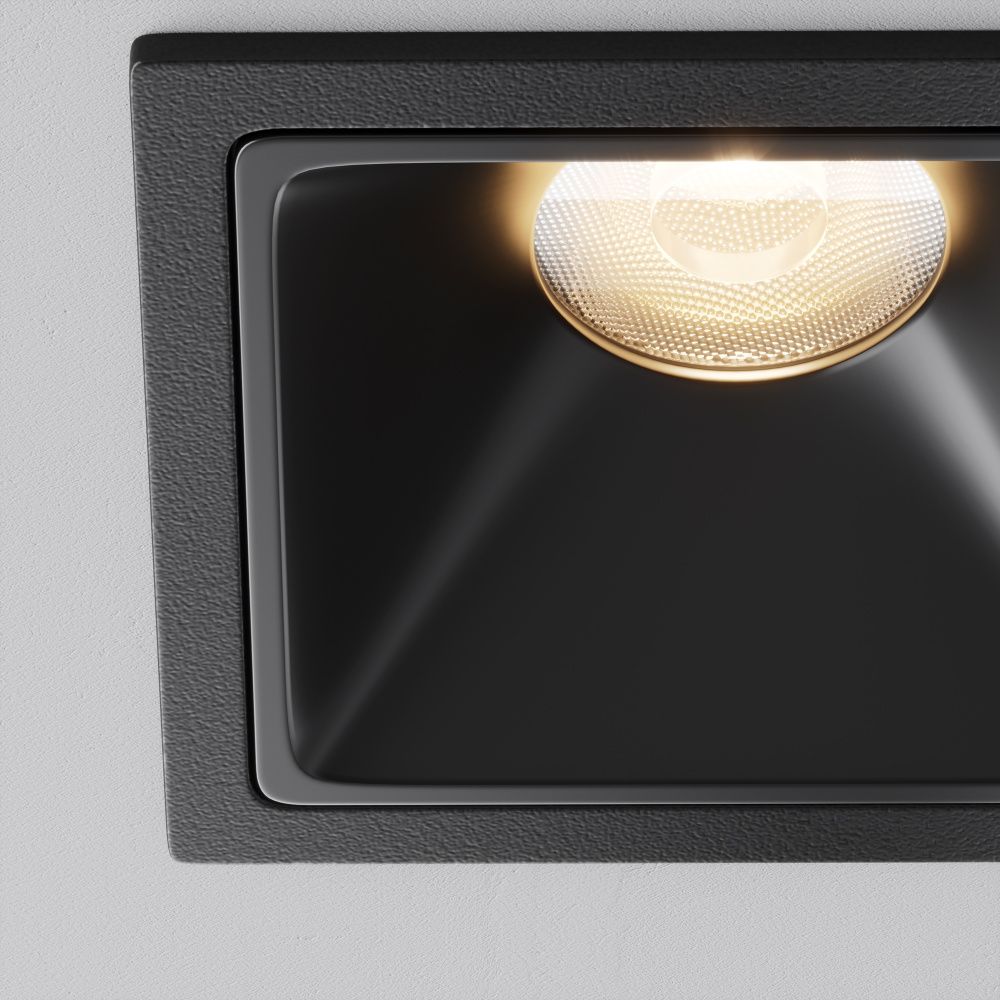 Встраиваемый светильник 6,5*6,5-5,2 см, LED*10W, 3000K, Maytoni Alfa LED 50° DL043-01-10W3K-SQ-B-1, Черный